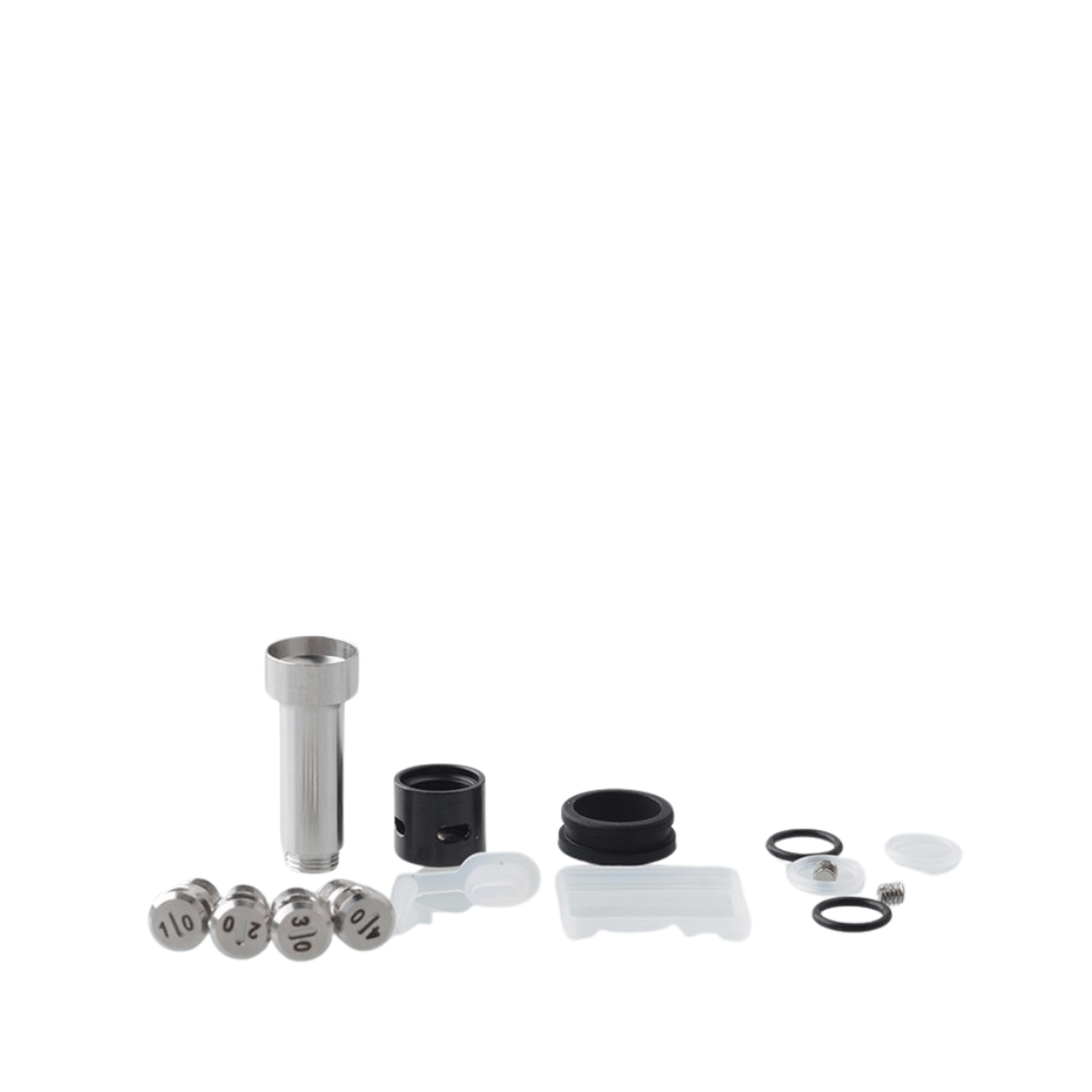 5AVape SturdyONE RBA kit with metal and plastic components, including air spares and O-rings.