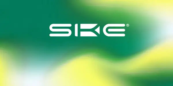 SKE Crystal Vape Logo On A green gradient background