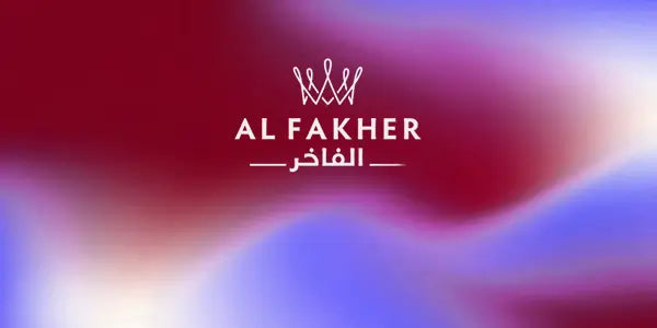 Al Fakher Vape Brand Logo on a pink and purple gradient background