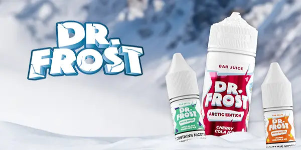 Dr Frost vape juice range including Dr frost shortflll and Dr Juice Nic Salt E-liquid ranges