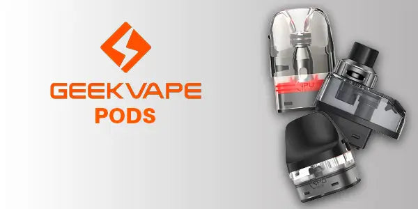 GeekVape replacement pods for Q-series and Boost devices, featuring top-fill cartridges and leak-resistant designs.