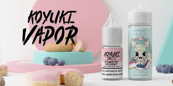 koyuki vapor range including 100ml Koyiki Vapor shortill vape juices and 10ml Koyuki Vapor Nic Salt E-liquids