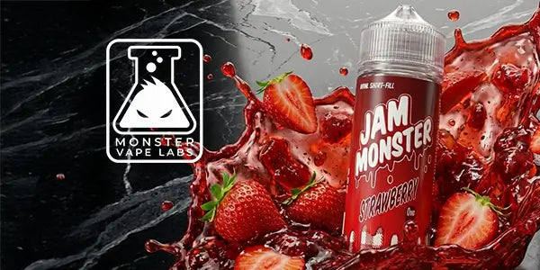 monster vape labs e-liquid Jam Monster strawberry flavour 100ml shortfill vape juice