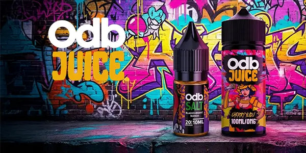 ODB e-liquid logo showing ODB 100ml Shortfill vape juice and ODB 10ml Nic Salt E-liquid