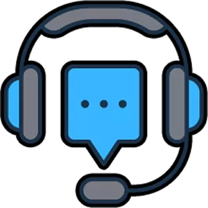 Headset showing a quote button for live chat 