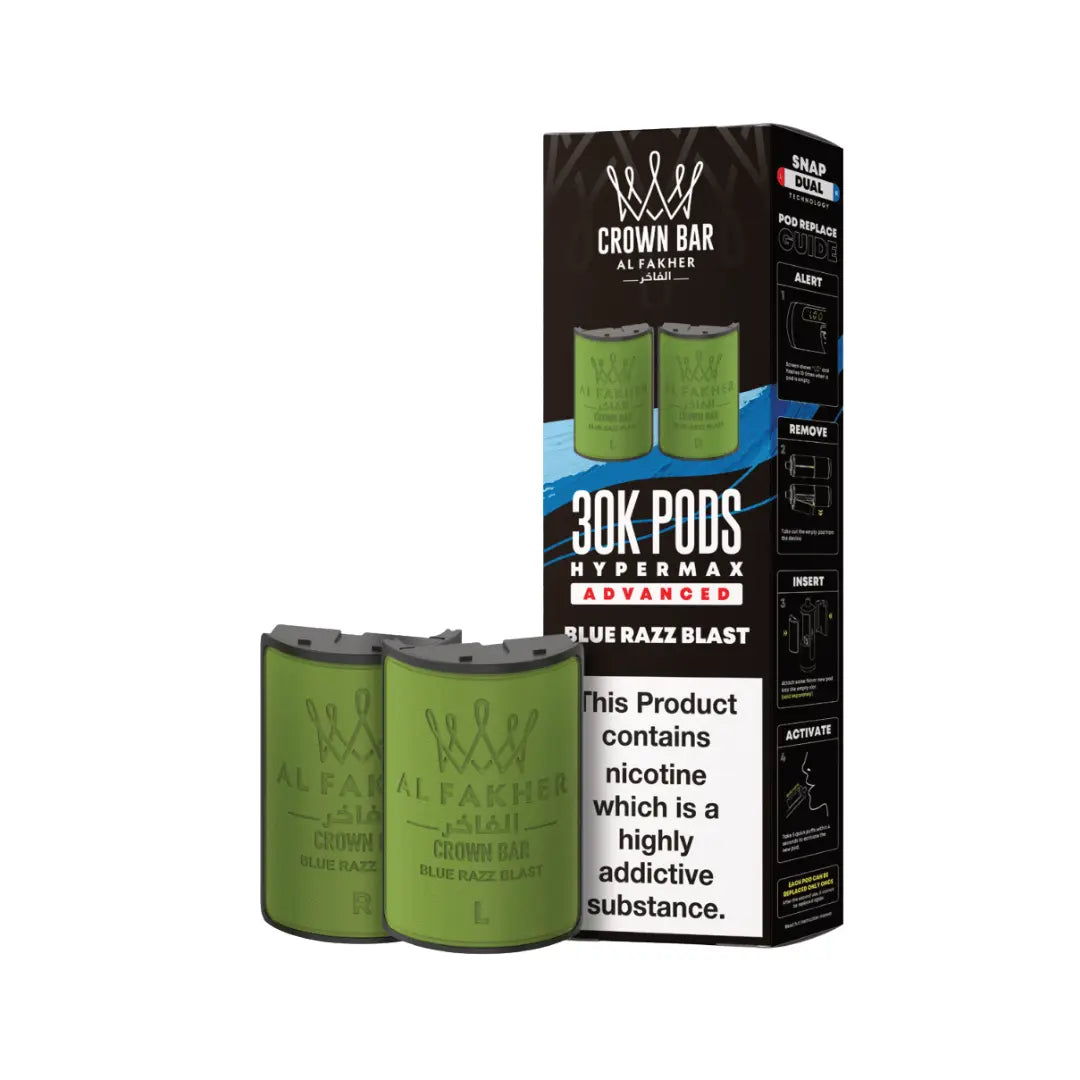 Al Fakher Crown Bar Hypermax Blue Razz Blast Refill Pod Al Fakher Crown Bar Hypermax Blue Razz Blast Refill Pod