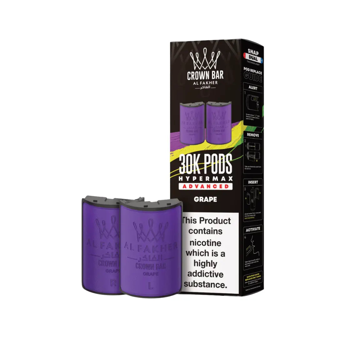 Al Fakher Crown Bar Hypermax Grape Refill Pod Al Fakher Crown Bar Hypermax Grape Refill Pod