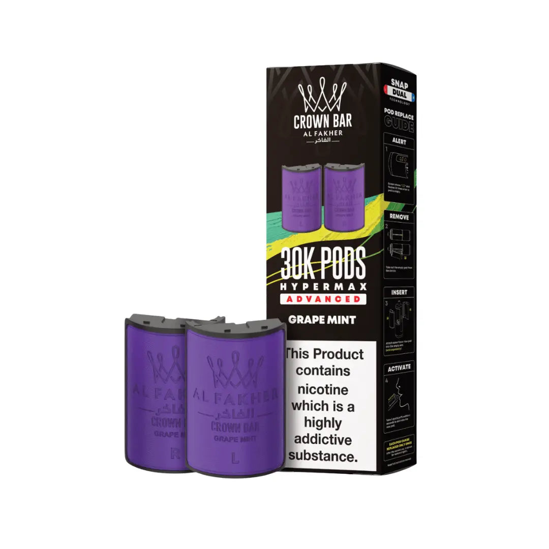 Al Fakher Crown Bar Hypermax Grape Mint Refill Pod