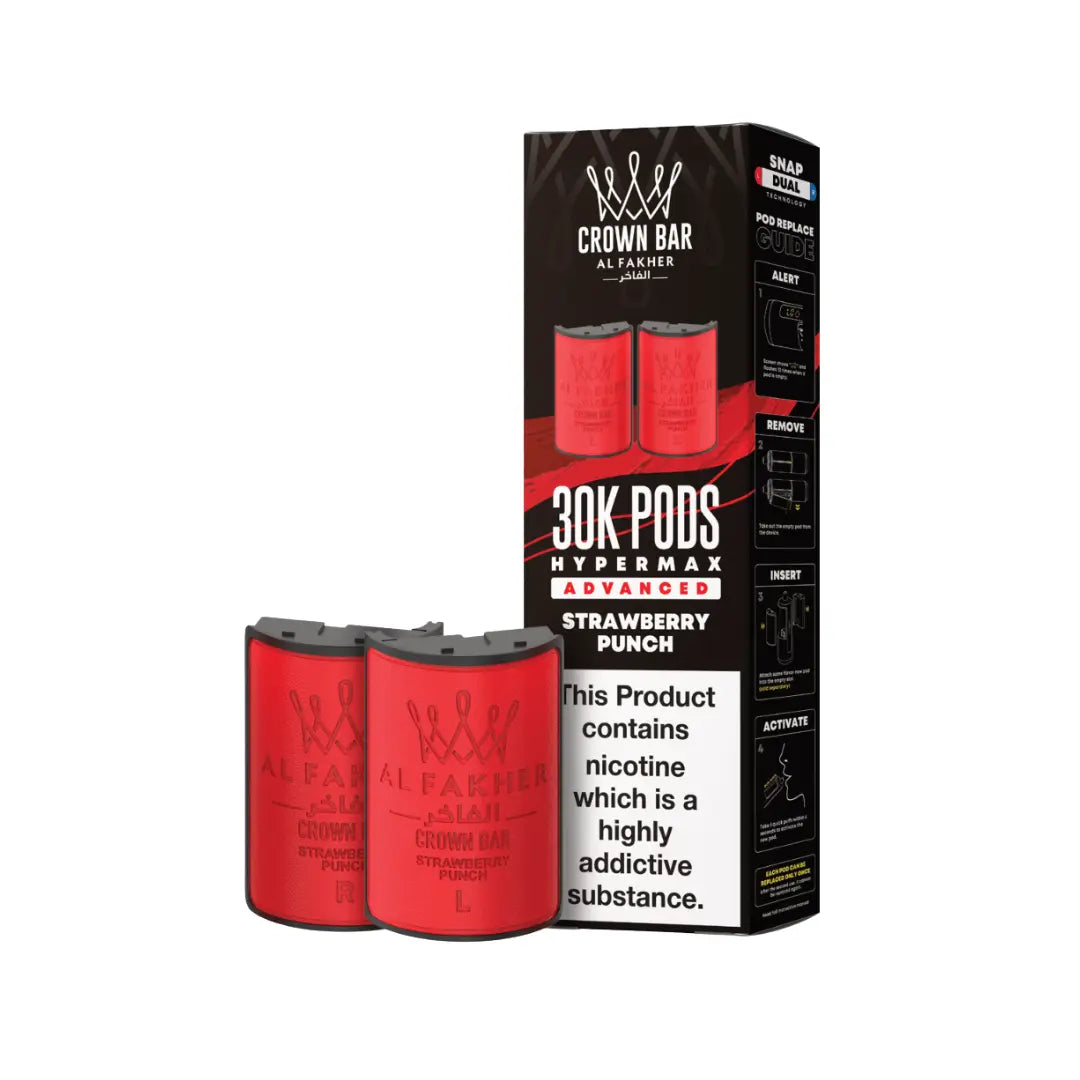 Al Fakher Crown Bar Hypermax Strawberry Punch Refill Pod Al Fakher Crown Bar Hypermax Strawberry Punch Refill Pod