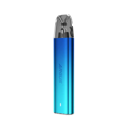 Argus G2 Mini vape in Aurora Blue, sleek design with transparent top.