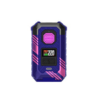 ArmourMax Cyber Blue vape mod with digital display and pink accents.