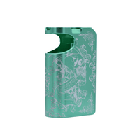 Asmodus Minikin Pod Kit Replacement Metal Chassis in silver and green with intricate design.