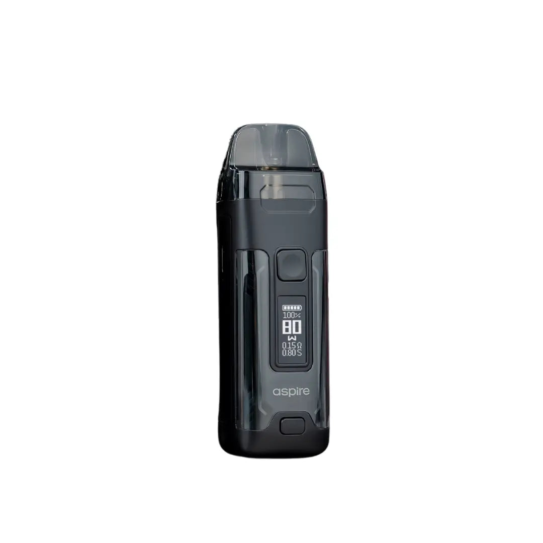 Aspire Veynom Air Pod Vape Kit in Carbon Black, featuring an 80W display and sleek design, ideal for high-performance and versatile vaping experiences.