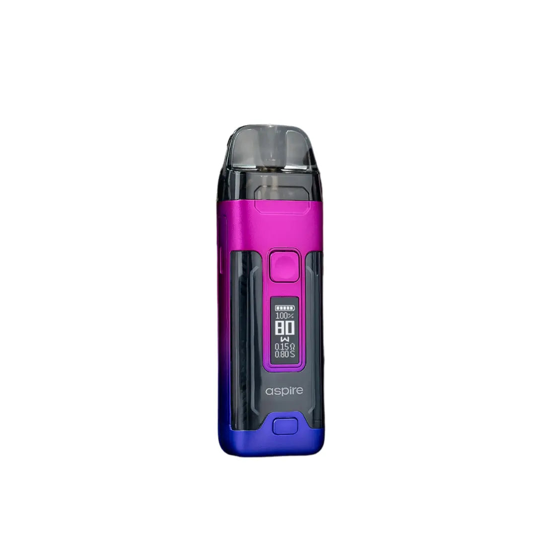 Aspire Veynom Air Pod Vape Kit in Purple Fade, featuring an 80W display and sleek design, ideal for high-performance and versatile vaping experiences.