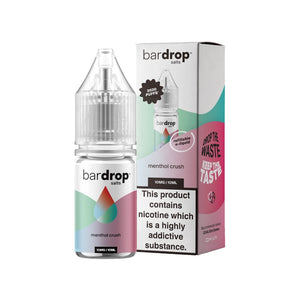 Bar Drop Menthol Crush 10ml Nic Salt e-liquid - Perfect for refillable vape kits