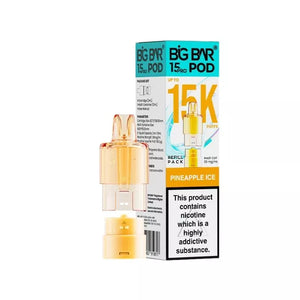 Big Bar Pro 15K Pineapple Ice Refill pod for the Big Bar Pro Pod Vape Kit - 2ml Pod + 10ml Refill container