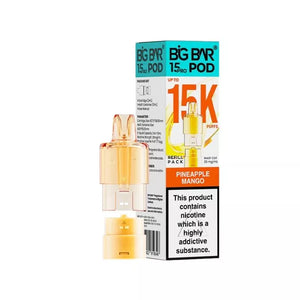 Big Bar Pro 15K Pineapple Mango Refill pod for the Big Bar Pro Pod Vape Kit - 2ml Pod + 10ml Refill container