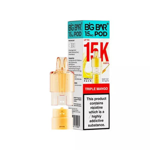 Big Bar Pro 15K Triple Mango Refill pod for the Big Bar Pro Pod Vape Kit - 2ml Pod + 10ml Refill container