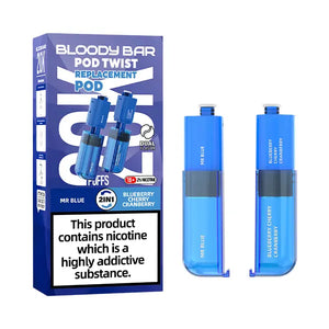 Bloody Bar 20K Refill Pods For Pod Twist Vape - mr blue & blueberry cherry cranberry