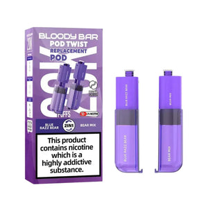 Bloody Bar 20K Refill Pods For Pod Twist Vape - Blue Razz Bear & Bear Mix
