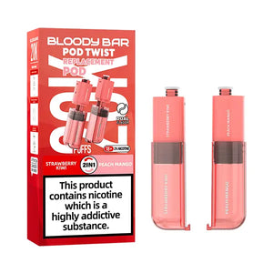 Bloody Bar 20K Refill Pods For Pod Twist Vape - strawberry kiwi & peach mango