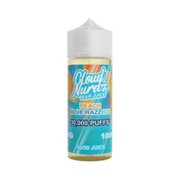 Cloud Nurdz Bar Juice Peach Blue Razz Ice 100ml bottle with vibrant label design.