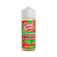 Cloud Nurdz Bar Juice Sour Watermelon Strawberry 100ml bottle with colourful label design.