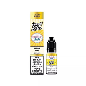 Dinner Lady Dessert Bar 10ml Nic Salt Vape Juice Lemon Tart Flavour Great for Pod Vape Kits & MTL Vape Tanks