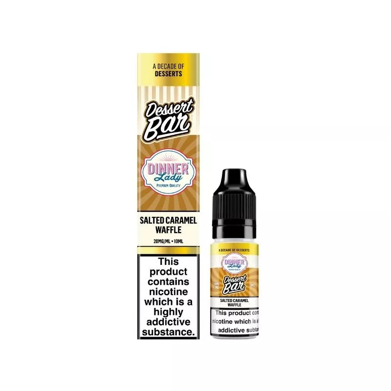 Salted Caramel Waffle Nic Salt E-Liquid – warm golden waffle layered with rich salted caramel sauce, now available at The Vape Experts Cornwall vape shop for disposable vape alternatives and sweet nic salt deals.