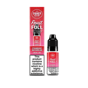 Dinner Lady Fruit Full Nic Salt, strawberry watermelon flavour, 10ml bottle and box.