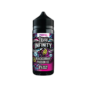 Doozy Infinity Pod Fill 50/50 Blackcurrant Passion Ice Flavour 100ml Shortfill Vape Juice Great For Refillable Pod Vape Kits