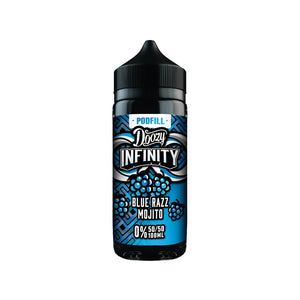 Doozy Infinity Pod Fill 50/50 Blue Razz Mojito Flavour 100ml Shortfill Vape Juice Great For Refillable Pod Vape Kits