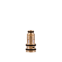 Dotmod dotCoil replacement coil 0.9, gold with black accents, isolated on white background.