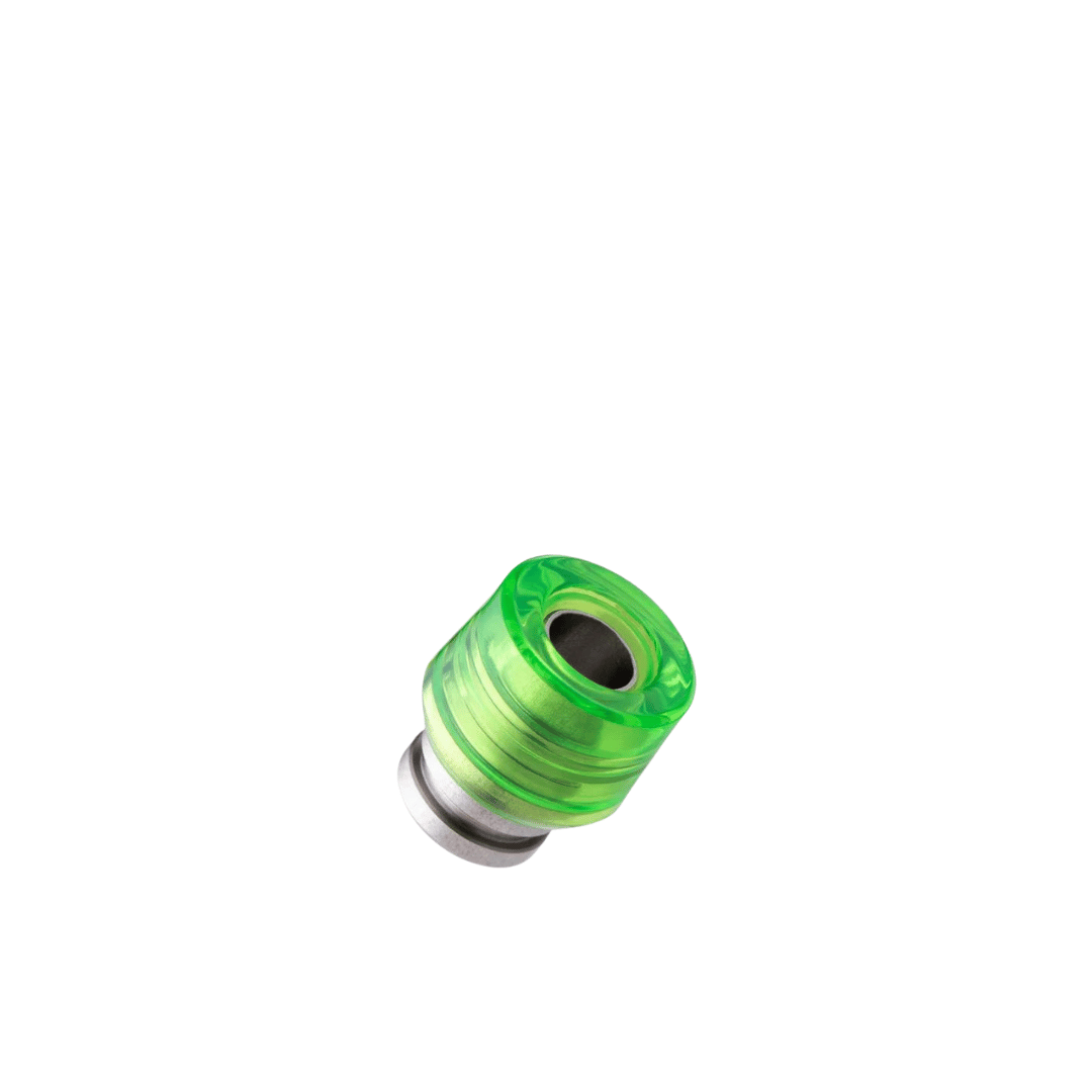 Green Dotmod Dottip drip tip against a white background.