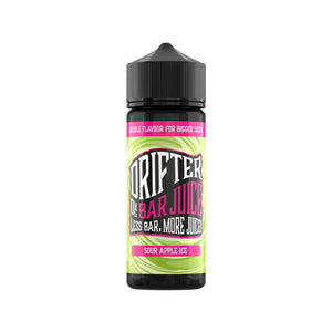 Drifter Bar Juice sour apple ice Flavour 50VG/50PG 100ml Shortfill Vape Juice great for MTL Vaping with Refillable Pod Vape Kits or MTL Vape Tanks