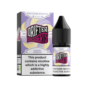 Drifter Dessert Blueberry Cheesecake 10ml Nic Salt Vape Juice great for Refillable Pod Vape kits 
