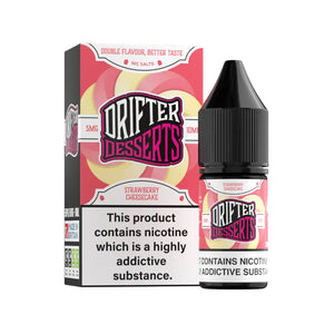 Drifter Dessert strawberry cheesecake 10ml Nic Salt Vape Juice great for Refillable Pod Vape kits 