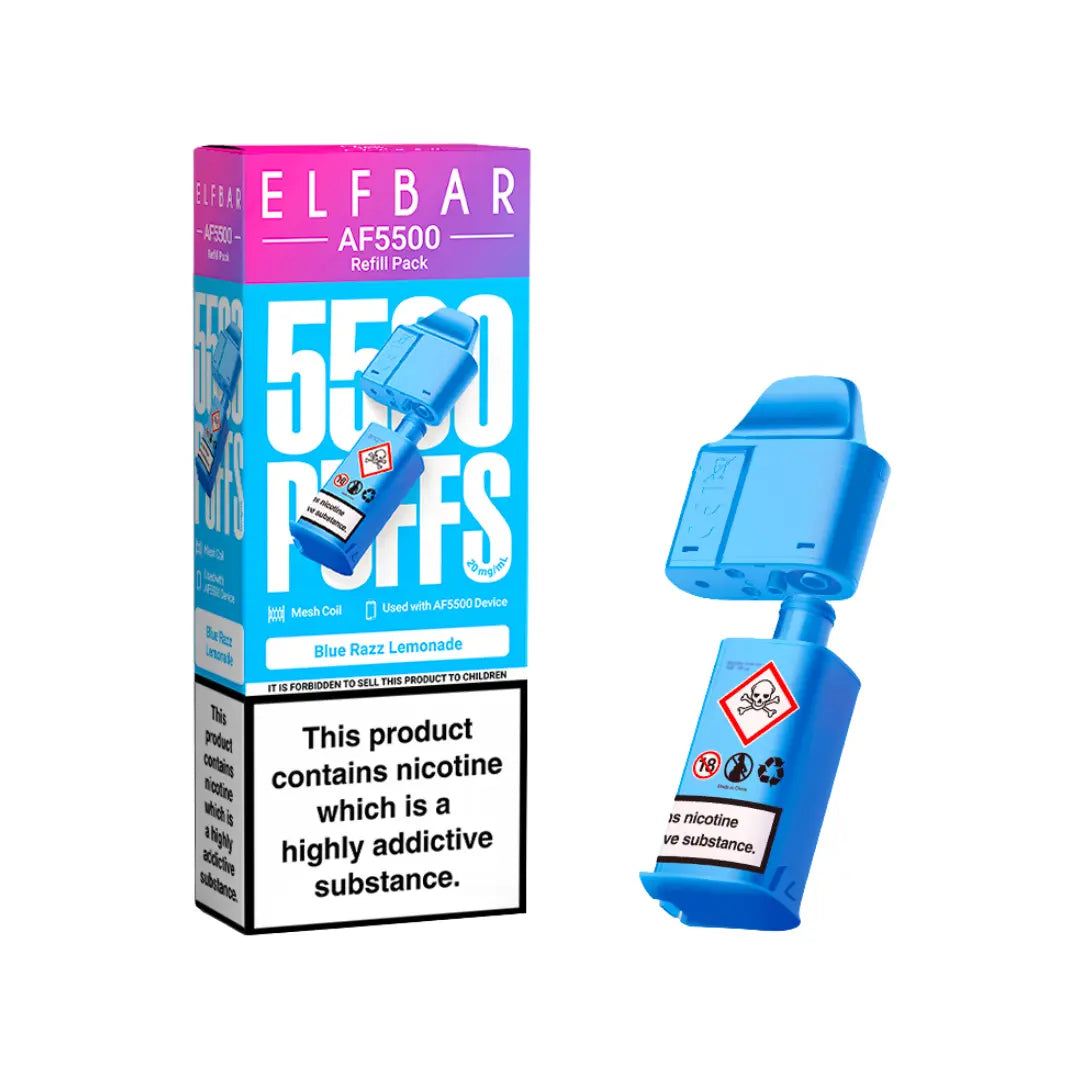 elf bar af5000 blue razz lemonade Elf Bar AF5500 Blue Razz Lemonade Pod Refill