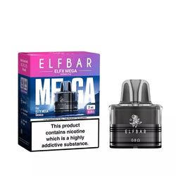Elf Bar ELFX Mega Replacement Pods for the Elf Bar EFLX Mega Refillable Pod Vape Kit in 0.6ohm or 0.8ohm