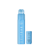 Elf Bar 1200 vape kit in blue, showing the Blueberry Cherry Cranberry flavour pod.