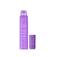 Elf Bar 1200 vape kit in purple, featuring grape flavour pod.