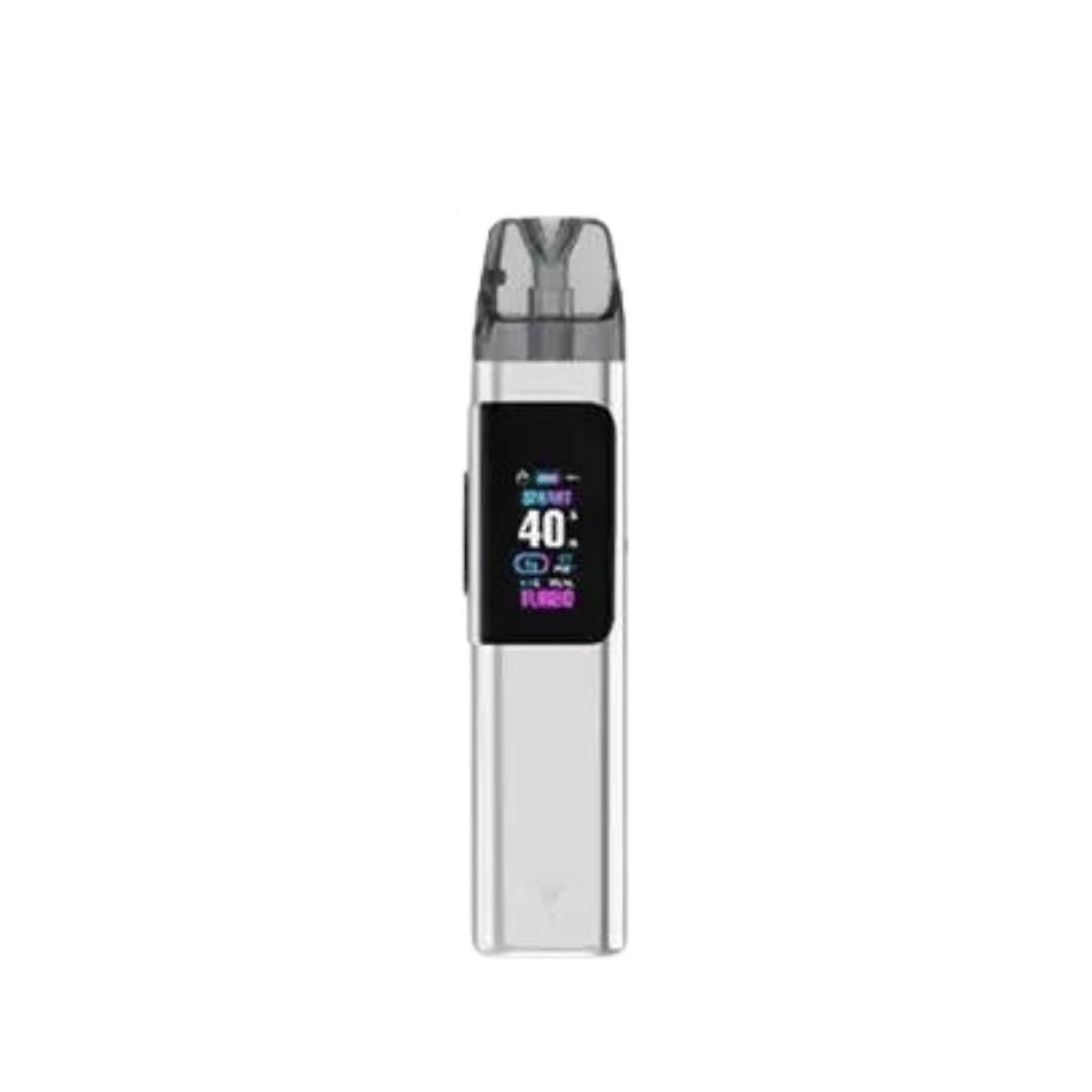 Elf Bar Elfx Pro Pod Vape Kit in sleek silver with digital display.