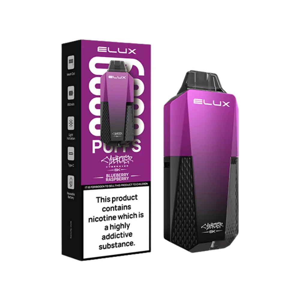 Elux Cyberover 6K prefilled pod vape kit Blueberry Raspberry Flavour