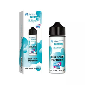 Hayati Pro Max Blue Sour Raspberry 50/50 100ml Shortfill great for refillable pod vapes and MTL Vape Tanks