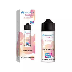 Hayati Pro Max Juicy Peach 50/50 100ml Shortfill great for refillable pod vapes and MTL Vape Tanks