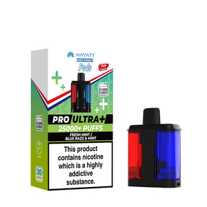 Hayati Pro Ultra Plus 25K Refill Pod in Fresh Mint / Blue Razz & Mint Flavour.