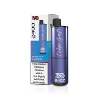 IVG 2400 Disposable Pod Kit in Grape Ice flavour, featuring sleek purple design and packaging.