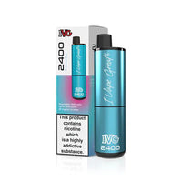 IVG 2400 Disposable Pod Kit in blue, with packaging displaying "I Vape Great" branding.