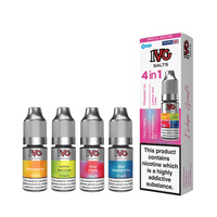 IVG Salts 4-in-1 pack with Pineapple Ice, Lemon and Lime, Fizzy Cherry, Blue Raspberry Ice.