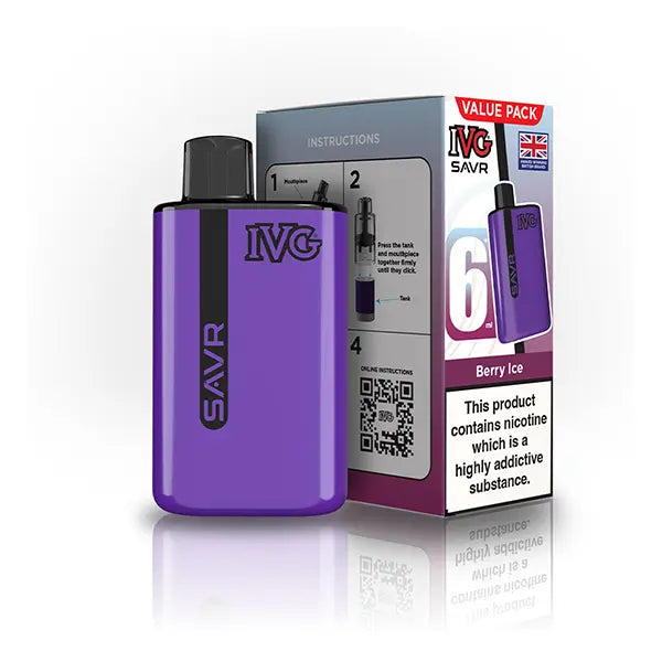 IVG SAVR Prefilled Pod Vape Kit berry ice flavour